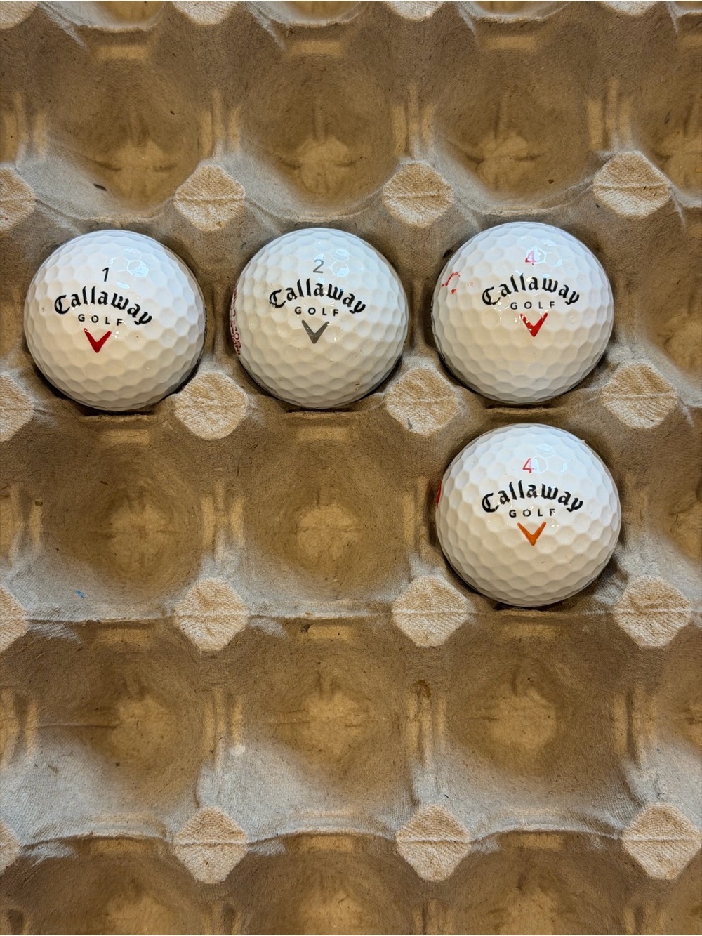 Lot of 4 Callaway Golf Balls Big Bertha Diablo Warbird Used